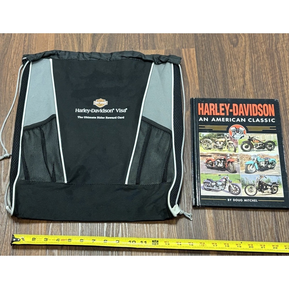 Harley Davidson Motorcycles Drawstring Backpack And An Americans Classic Book